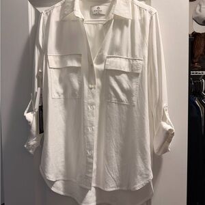 Aritzia White Button-Up Shirt
